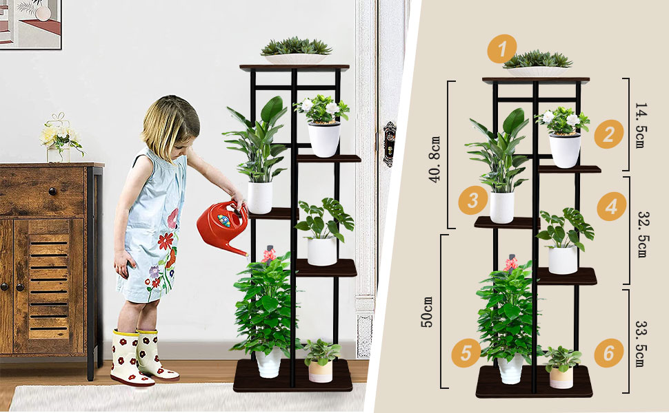 Étagère à fleurs 5 niveaux - Escalier de fleurs - Support pour plantes - Étagère en bois