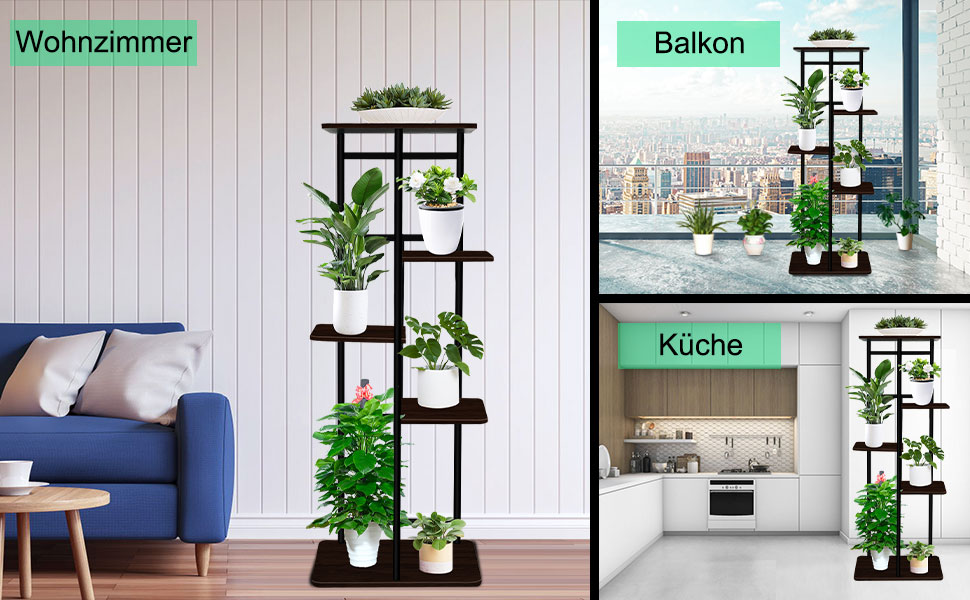 Étagère à fleurs 5 niveaux - Escalier de fleurs - Support pour plantes - Étagère en bois