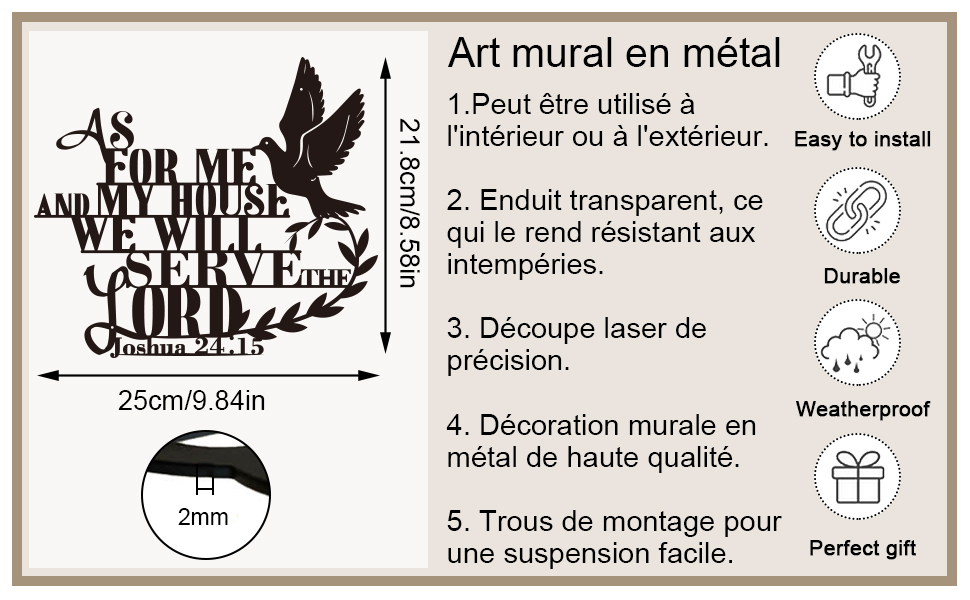 Décoration Murale en Métal