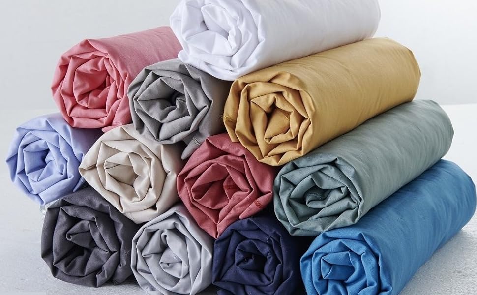 Lot de 6 Draps Housse 180x200cm Bonnet 30 cm 100% Coton Haute Qualité-Doux- Résistant
