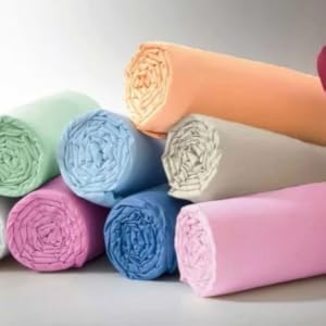 Lot de 6 Draps Housse 180x200cm Bonnet 30 cm 100% Coton Haute Qualité-Doux- Résistant