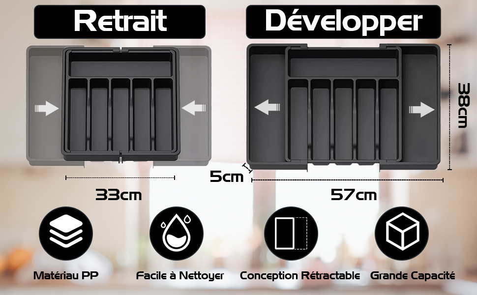 Range Couverts pour Tiroir