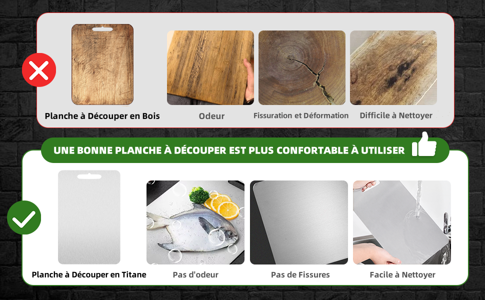 planche à découper en titane