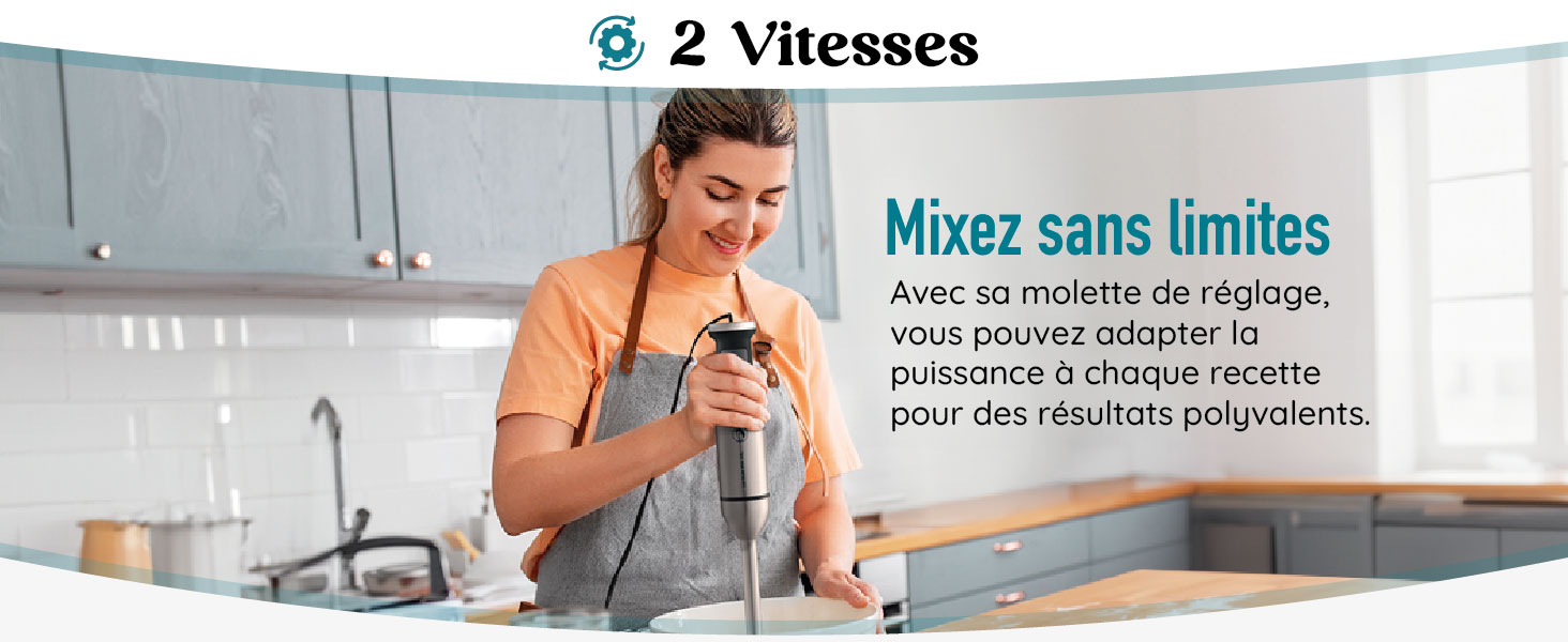 Mixeur plongeant batteur électrique mixeur portable puissant préparation rapide cuisine facile 
