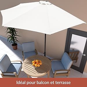 parasol de balcon terrasse semi circulaire demi parasol en acier protection solaire abri ombrelle