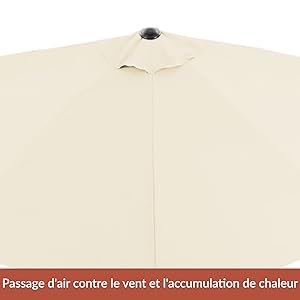 parasol de balcon terrasse semi circulaire demi parasol en acier protection solaire passage d'air 