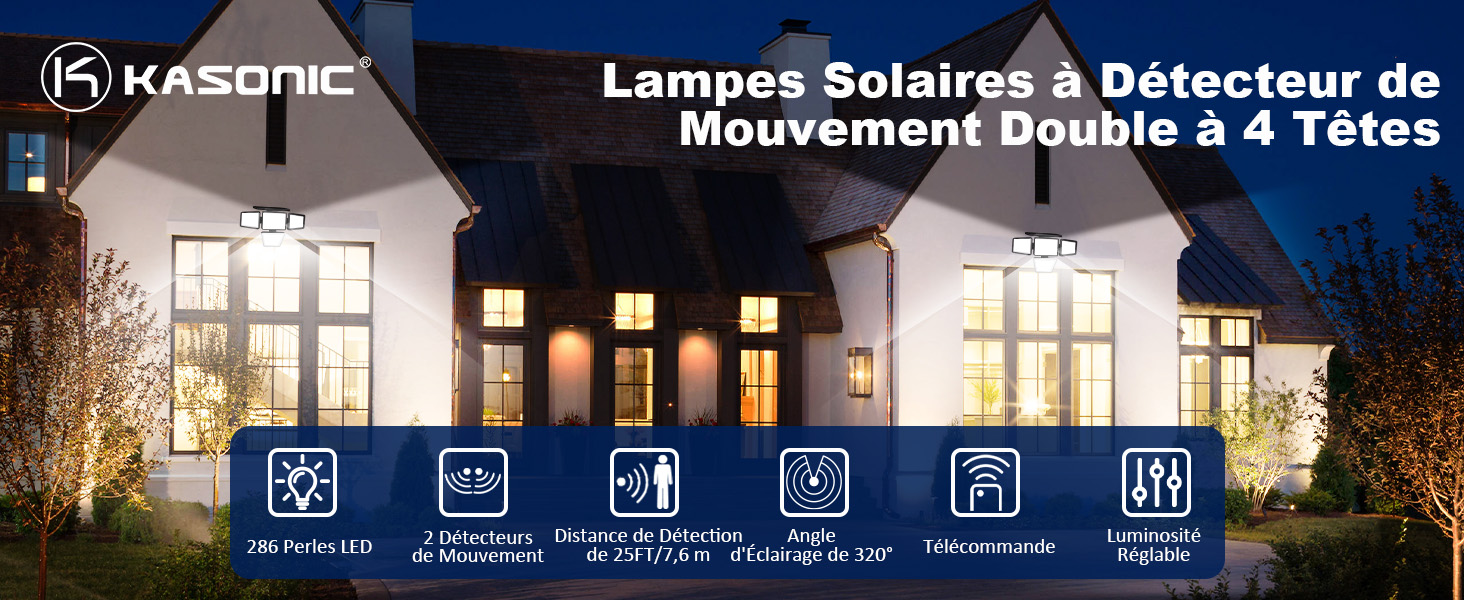 Lampes Extérieures Solaires à Double Capteur