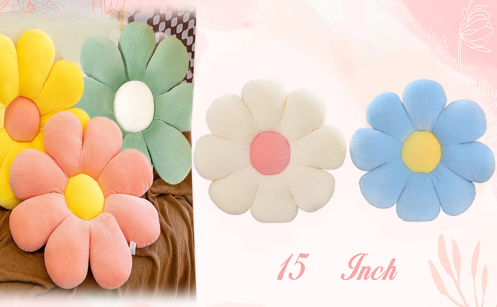 ACUSHLA Coussin en forme de fleur de marguerite pour chambre à coucher, canapé, chaise, voiture