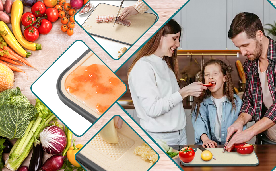 Avec planche a decouper de cuisine, vous pouvez découper, servir et partager vos aliments préférés.
