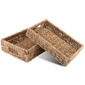 Panier plat en jonc de mer