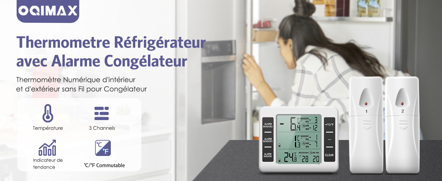 OQIMAX Thermomètre Congélateur