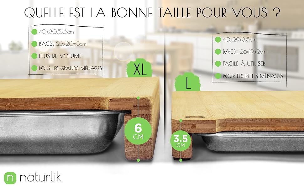 Planche a decouper avec bac recuperateur magnétique