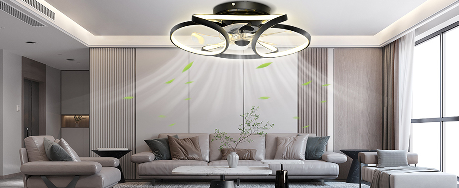 Moderne Ventilateur Plafonnier LED Dimmable Chambre avec Reversible DC Moteur
