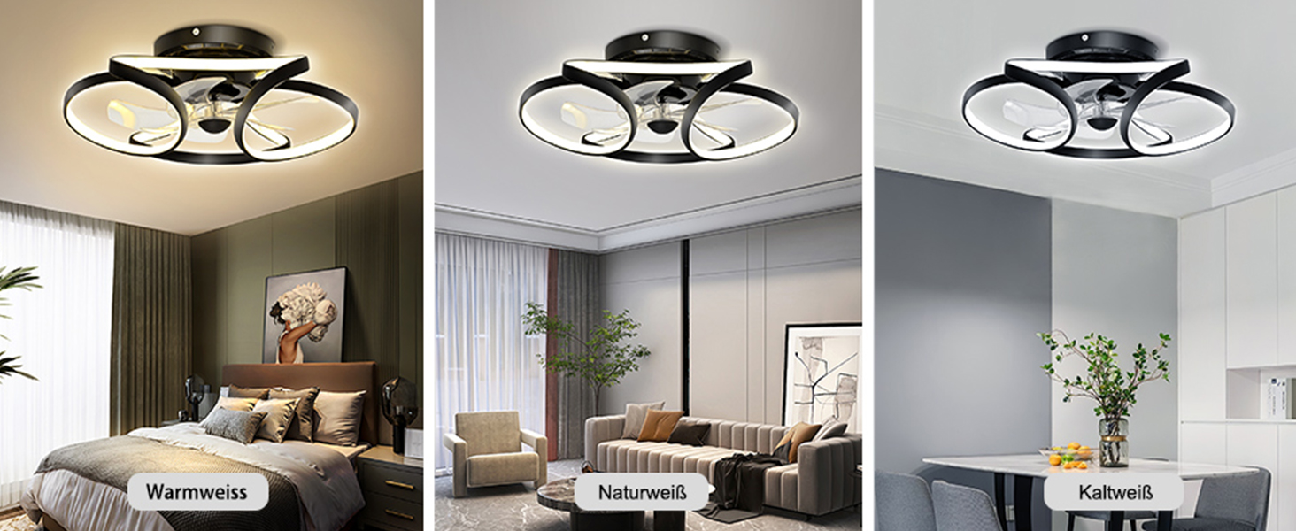 Moderne Ventilateur Plafonnier LED Dimmable Chambre avec Reversible DC Moteur