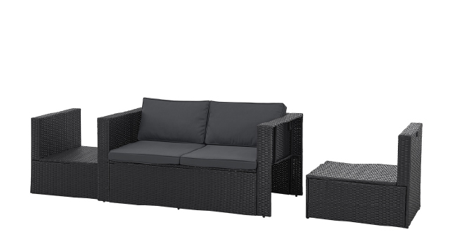 Mobilier de terrasse en rotin pour 6 personnes