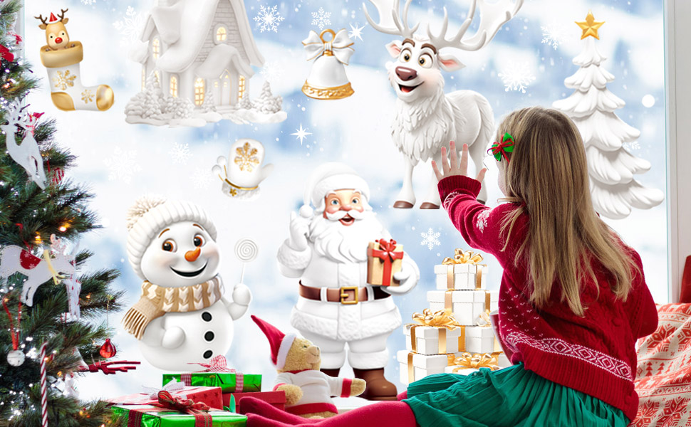 Aonveki Décoration Noël Fenêtre 