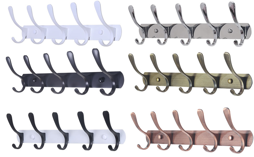 the are 6 color metal wall coat rack for you,white,black, black on white, silver, bronze, retro red