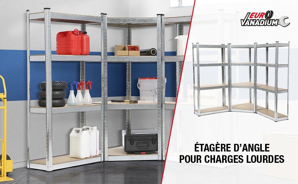 Étagères d'angles pour charges lourdes
