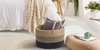 Corbeille à Linge Décorative en Coton Tissé