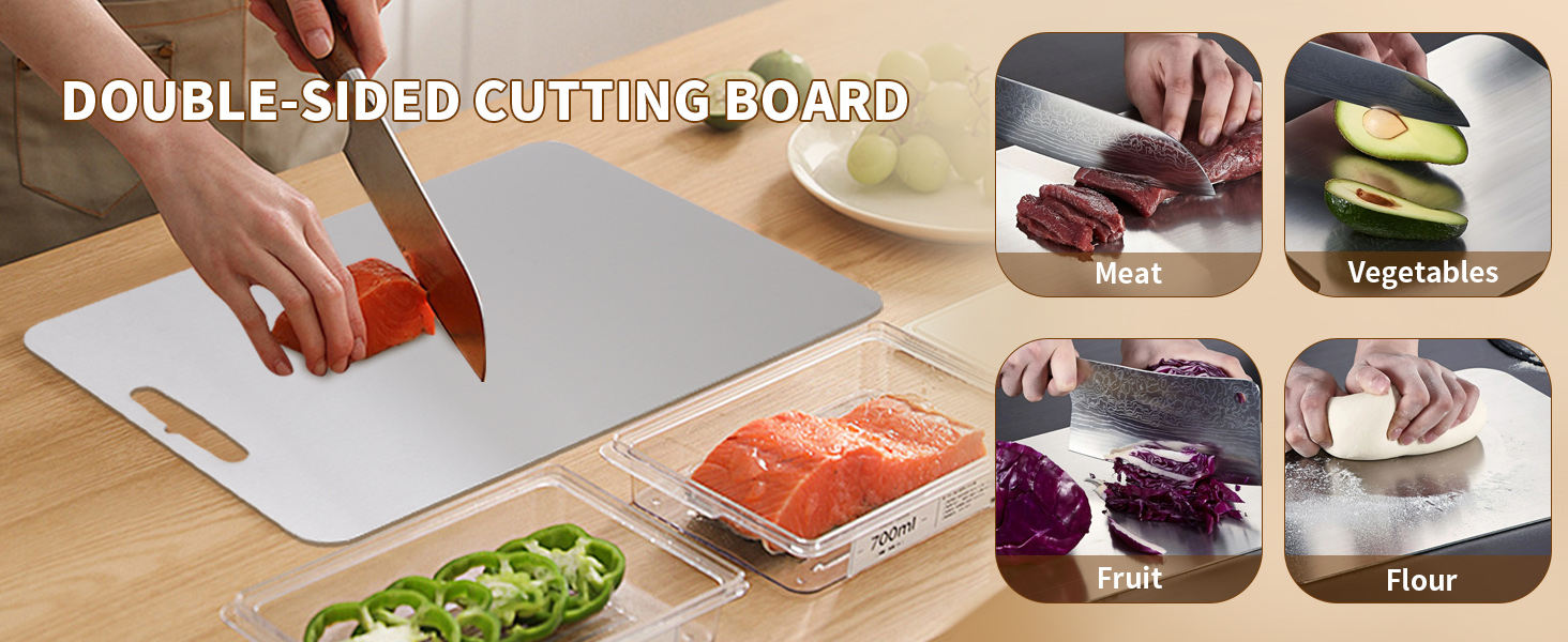 Cutting Board Double Sided 304 Stainless Steel Cutting Board