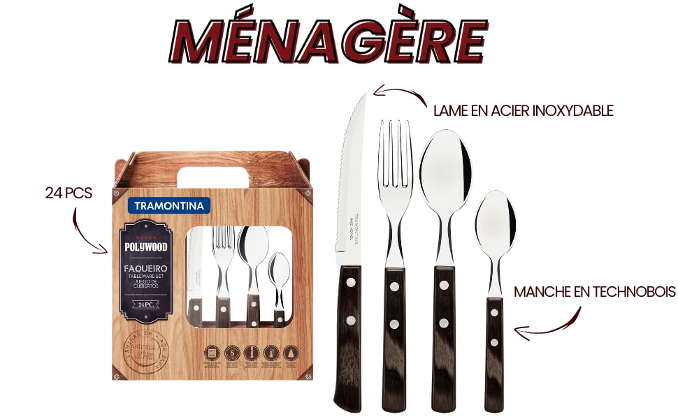 ménagère 24 pieces en technobois