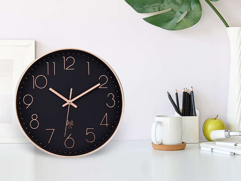 VIVILINEN Horloge Murale Radio Pilotée Silencieuse 30cm sans tic-tac