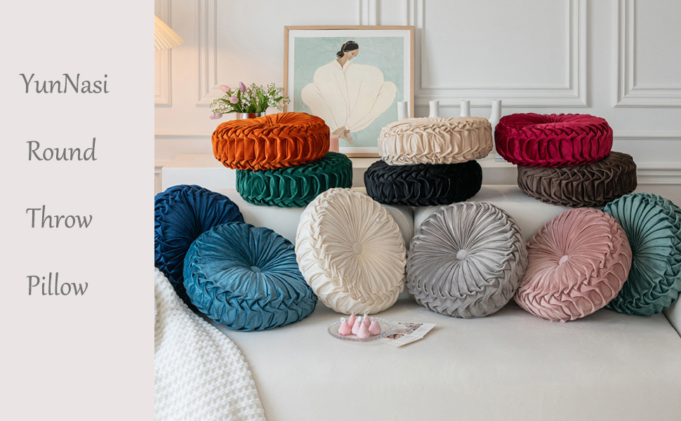 Coussin rond plissé