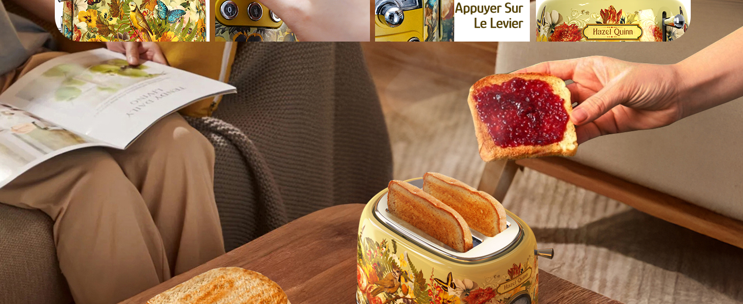 floral printed 2-slice toaster