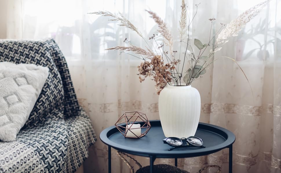 Olly & Rose Grand vase Rhodes en céramique Blanc mat