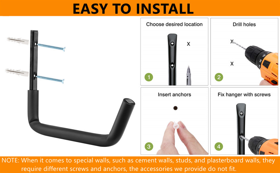 Garage Storage Hooks Installation Instructions