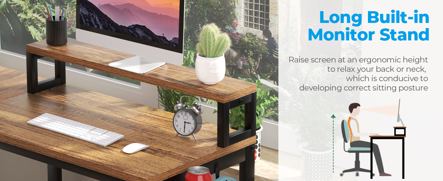 Long Built-in Monitor Stand