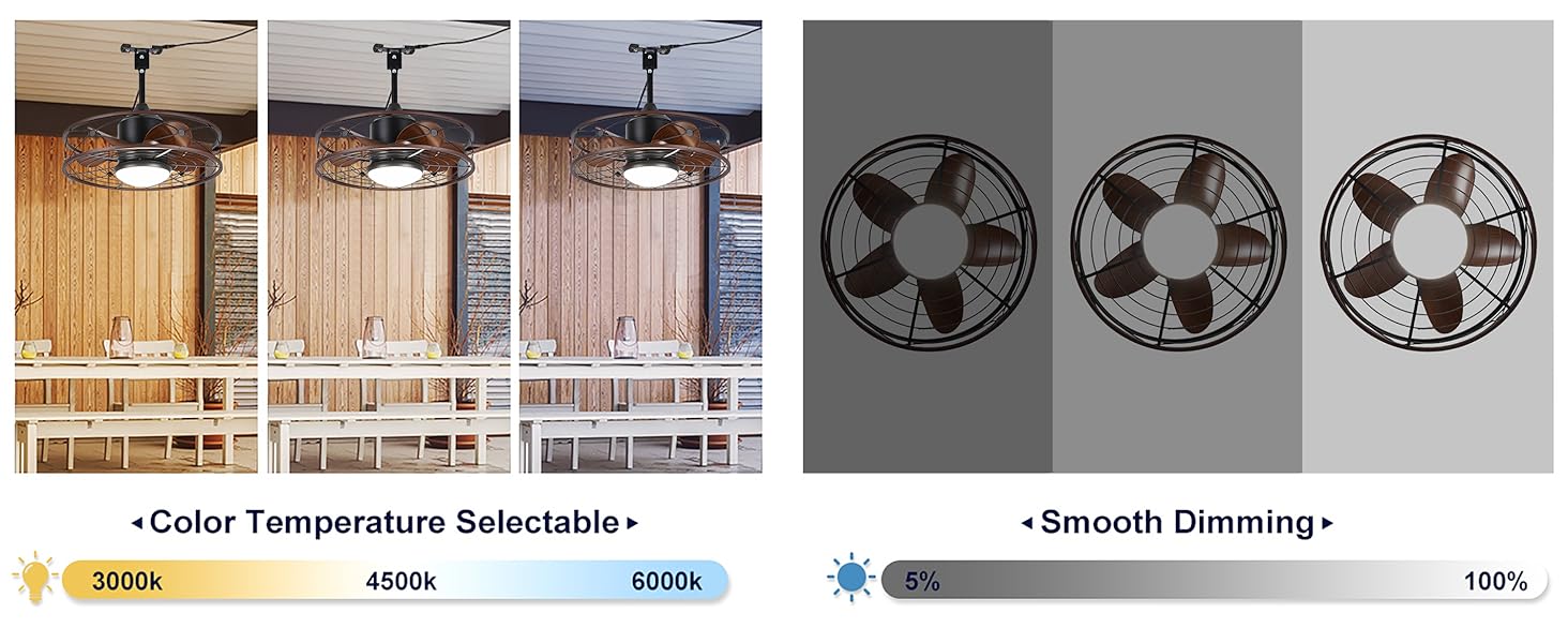 Dimmable Fan Plafonnier