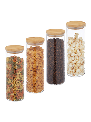 Lot de 4 bocaux en verre