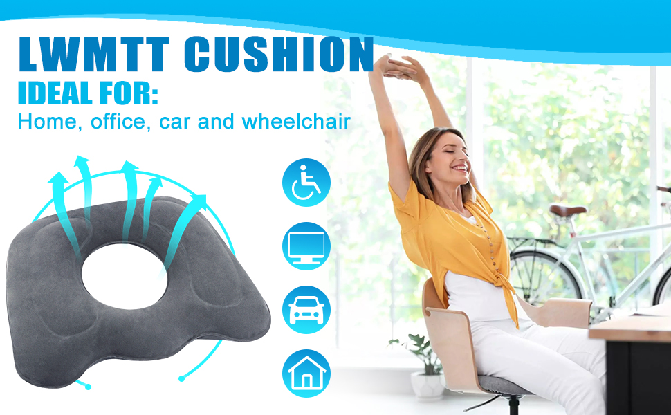  Coussin Orthopédique, Coussin d’Assise Gonflable,Coussin de Siège Orthopédique