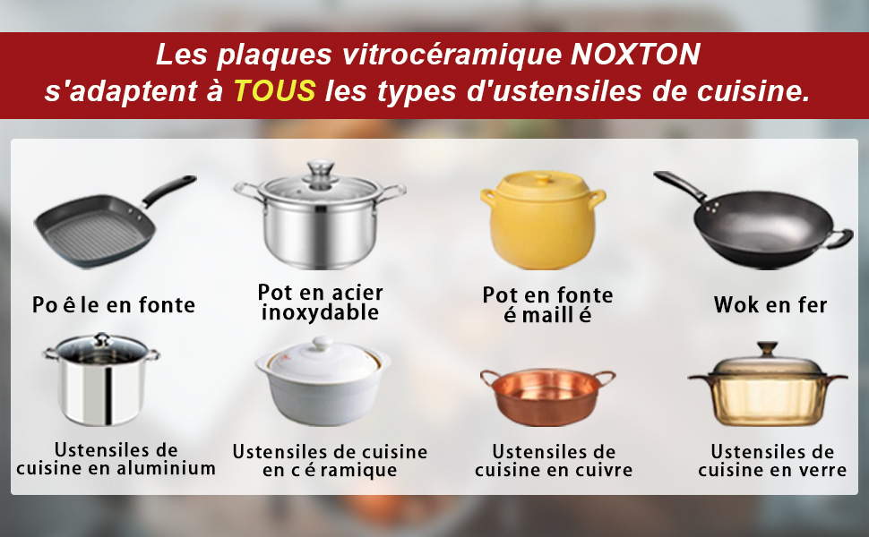 Noxton Ceramic Hob works with any cookware