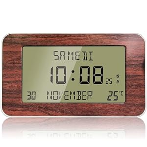 Horloge Réveil Numérique Affiche Date Heure Température Fonction Réveil 7 Langues Possibles  