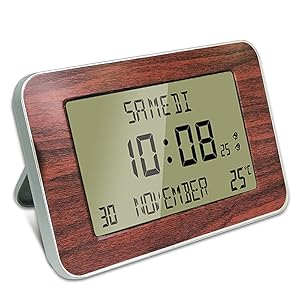 Horloge Réveil Pratique Simple d'Utilisation Mise à l'Heure Automatique Sur Pied ou Mural