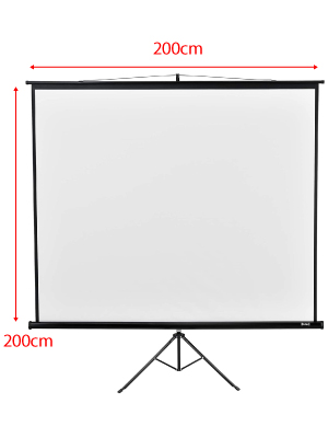 écran de projection portable support trépied réglable home cinéma salon acier polyester noir blanc