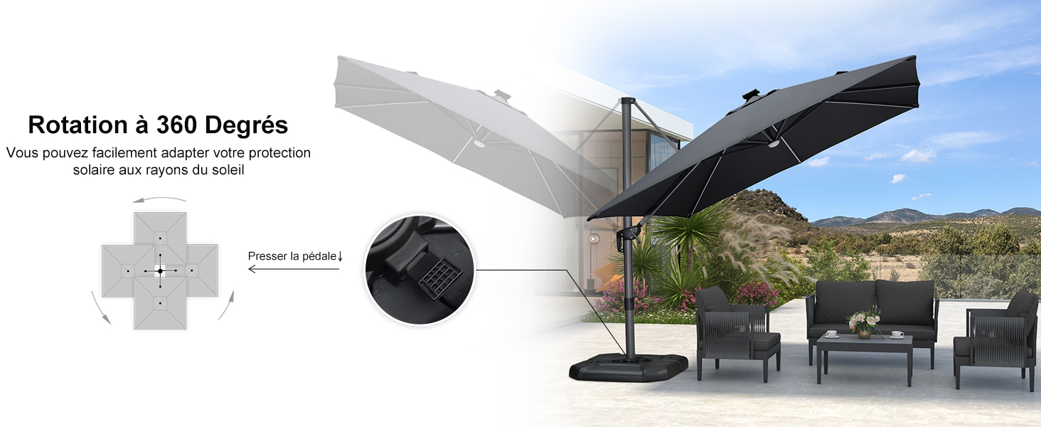 parasol déporté