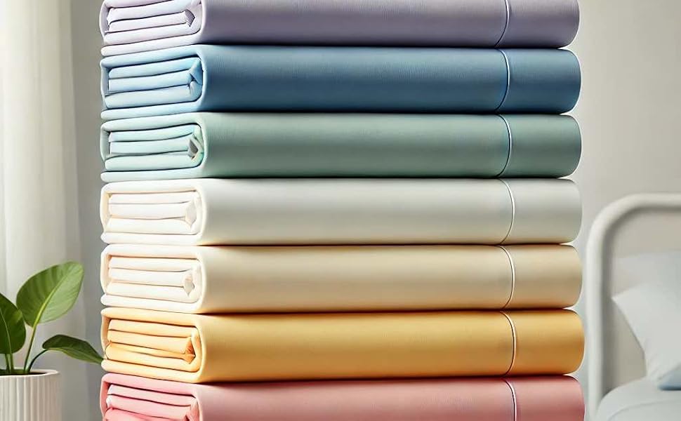 Lot de Draps Housse 140x190/200cm Polycoton 57 Fils Bonnet 25 cm Antis Plis -Repassage Facile