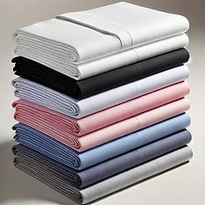 Lot de Draps Housse 140x190/200cm Polycoton 57 Fils Bonnet 25 cm Antis Plis -Repassage Facile