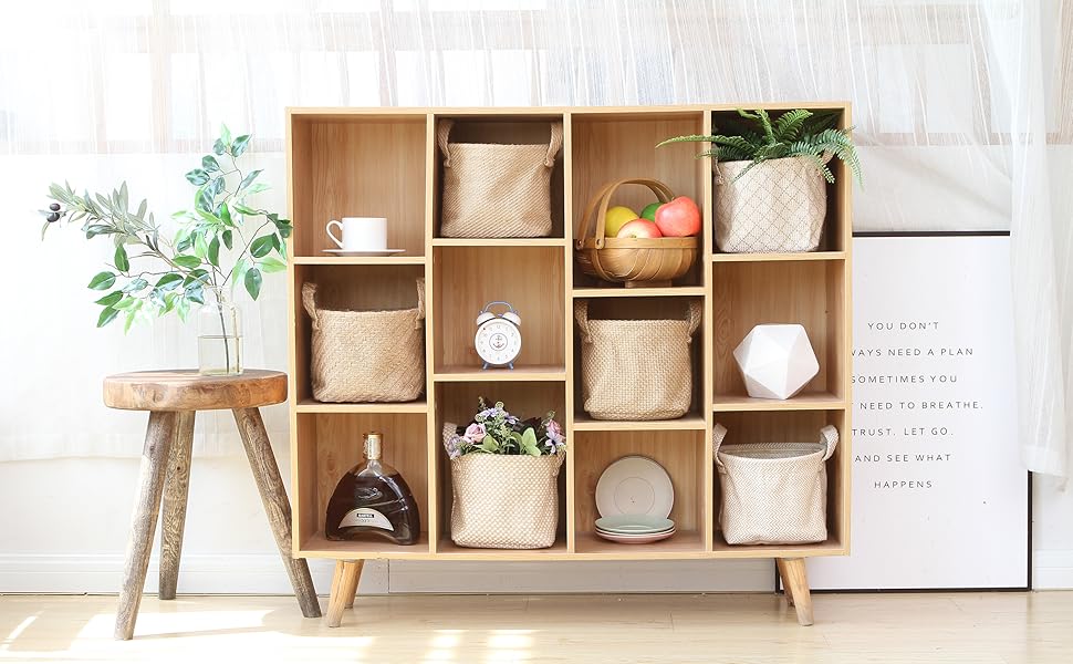 panier de rangement en jute