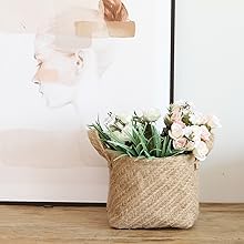 panier de rangement en jute