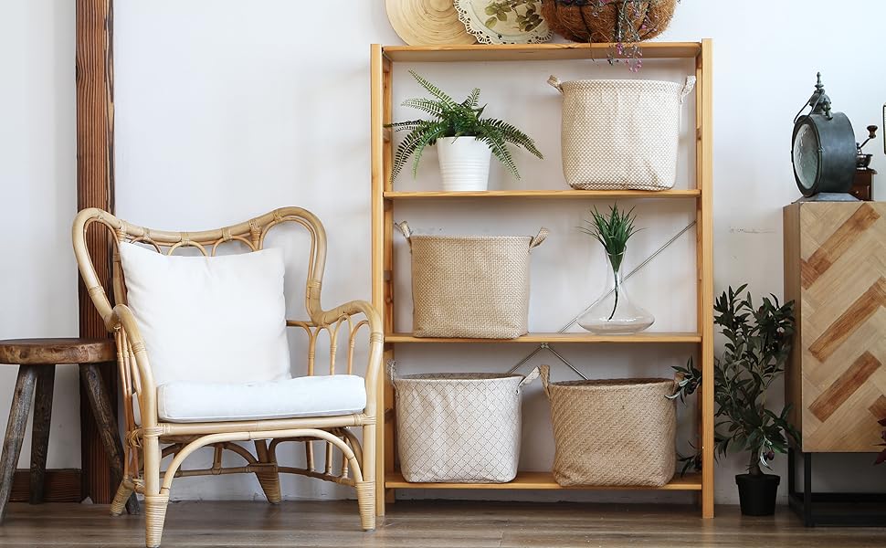 grand panier de rangement en jute