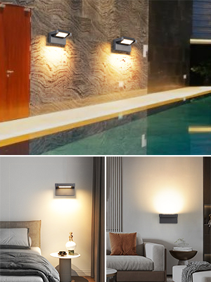 LED Applique Murale Extérieur Intérieur,12W 3000K blanc chaud Moderne Luminaire Murale,Éclairage