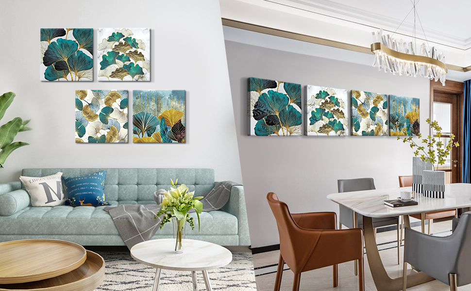 4 Parties Impression sur Toile Murale pour Bain Salon Chambre 30x40cm