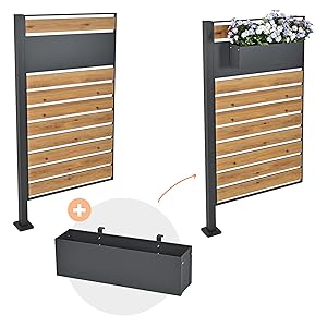 ML-Design Blumenkasten Mülltonnenverkleidung Balkon Metall Pflanzkasten Balkonkasten Geländerkasten