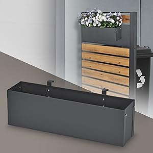 ML-Design Blumenkasten Mülltonnenverkleidung Balkon Metall Pflanzkasten Balkonkasten Geländerkasten