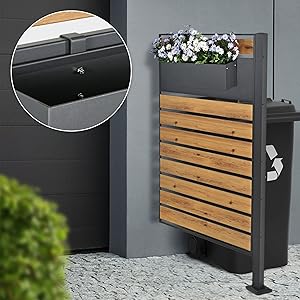 ML-Design Blumenkasten Mülltonnenverkleidung Balkon Metall Pflanzkasten Balkonkasten Geländerkasten