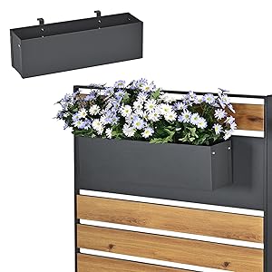 ML-Design Blumenkasten Mülltonnenverkleidung Balkon Metall Pflanzkasten Balkonkasten Geländerkasten